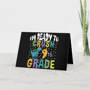 Zurück zur Schule Ich bin bereit, den 9. Grad Dino Dankeskarte