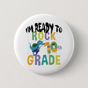 Zurück zur Schule Ich bin bereit zu rocken 10. Kla Button