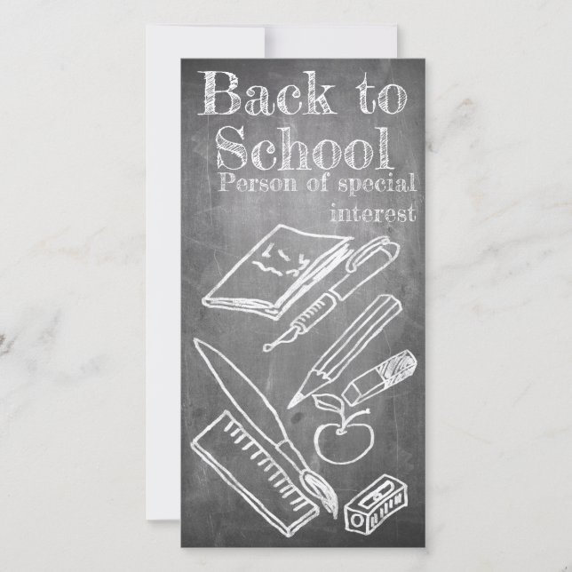 Zurück zur Schule im Chalkboard-Stil (Vorderseite)