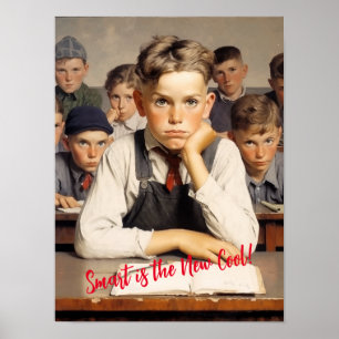 Zurück zur Schule im Stil von Norman Rockwell-Zeic Poster