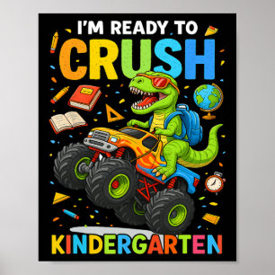 Zurück zur Schule Junge Dinosaurier Ich bin bereit Poster