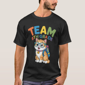 Zurück zur Schule Katze Tees Team 8. Klasse Jungen