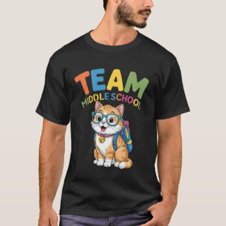 Zurück zur Schule Katzen T-Shirts Team Mittelschul