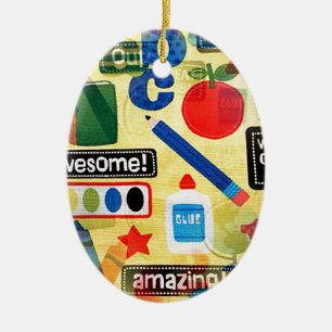 zurück zur Schule Keramikornament