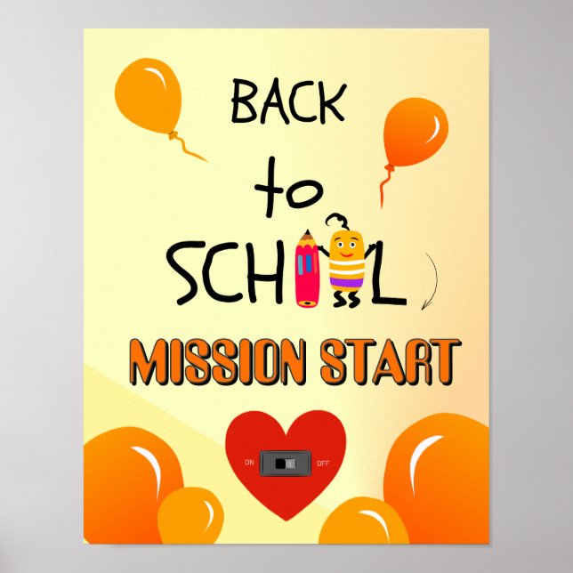 Zurück zur Schule Kinder Poster (Vorne)