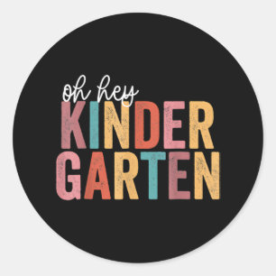 Zurück zur Schule Kinder Schüler Lehrer Oh Hey Kin Runder Aufkleber