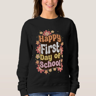 Zurück zur Schule Kinderkind glücklich ersten Tag Sweatshirt