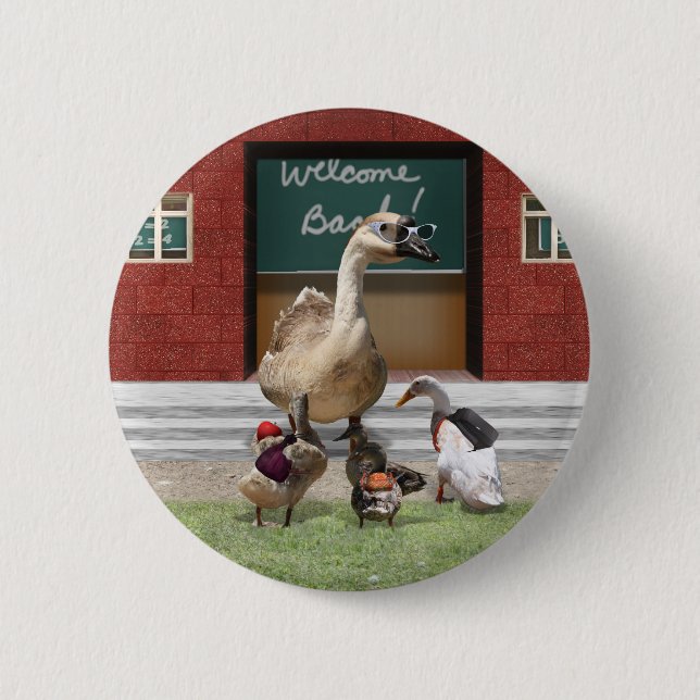 Zurück zur Schule, Kleine Enten! Button (Vorderseite)