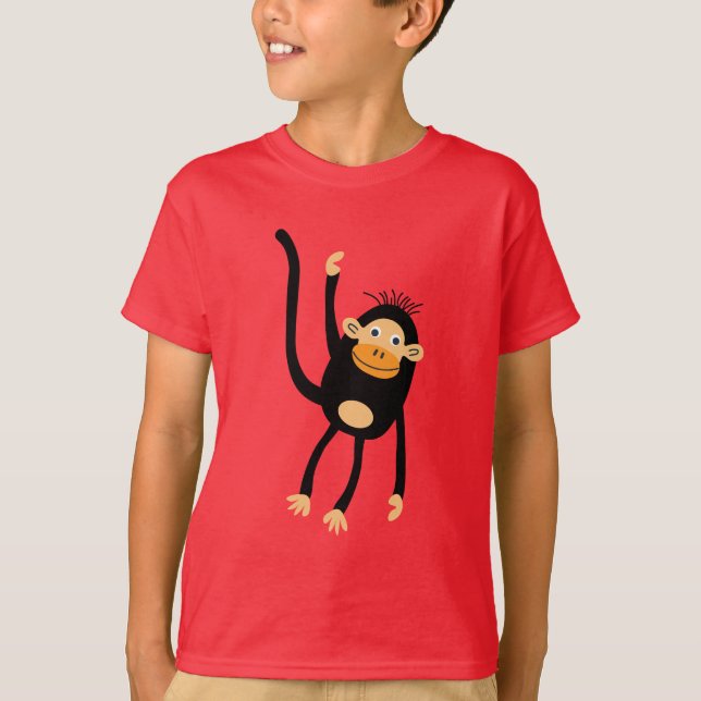 Zurück zur Schule Kleiner Affe T-Shirt (Vorderseite)