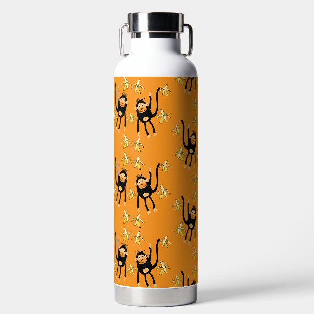 Zurück zur Schule Kleiner Affe Trinkflasche (Vorderseite)