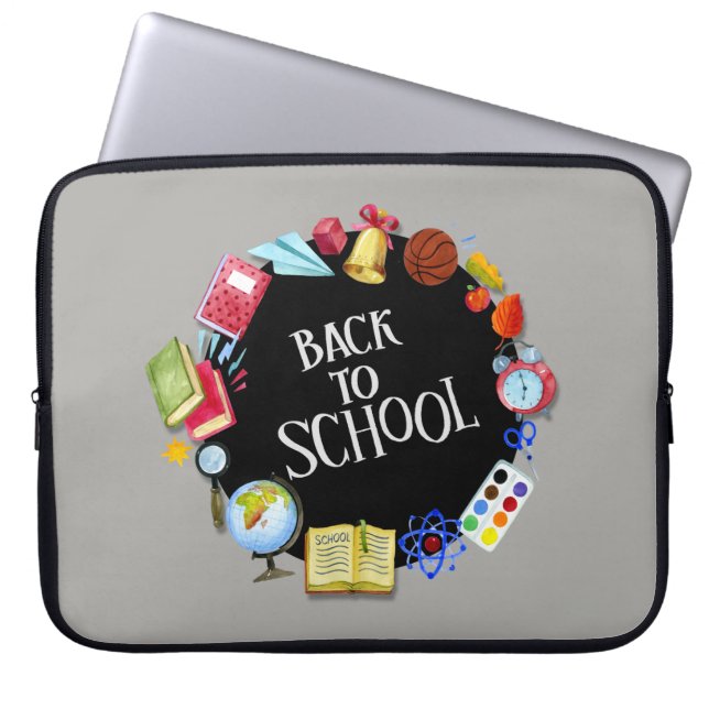 Zurück zur Schule Laptopschutzhülle (Vorderseite)