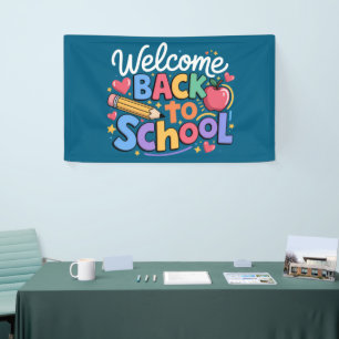 Zurück zur Schule Lehrer Erster Schultag Lustig Banner