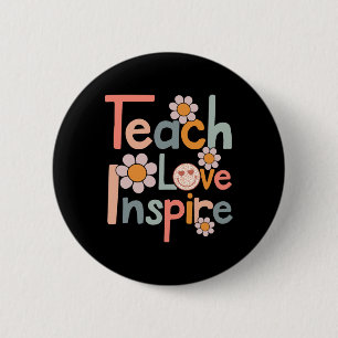 Zurück zur Schule Liebe lehren inspirieren Retro L Button