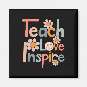 Zurück zur Schule Liebe lehren inspirieren Retro L Magnet