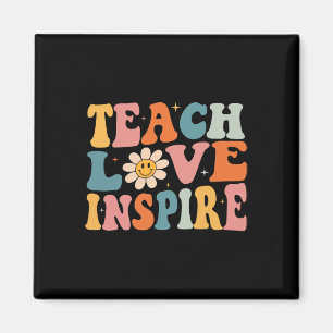 Zurück zur Schule Liebe lehren Inspirieren Retro L Magnet