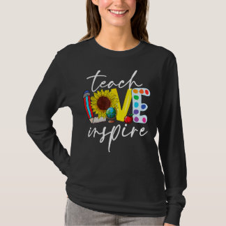 Zurück zur Schule Liebe lehren Inspirieren Retro L T-Shirt