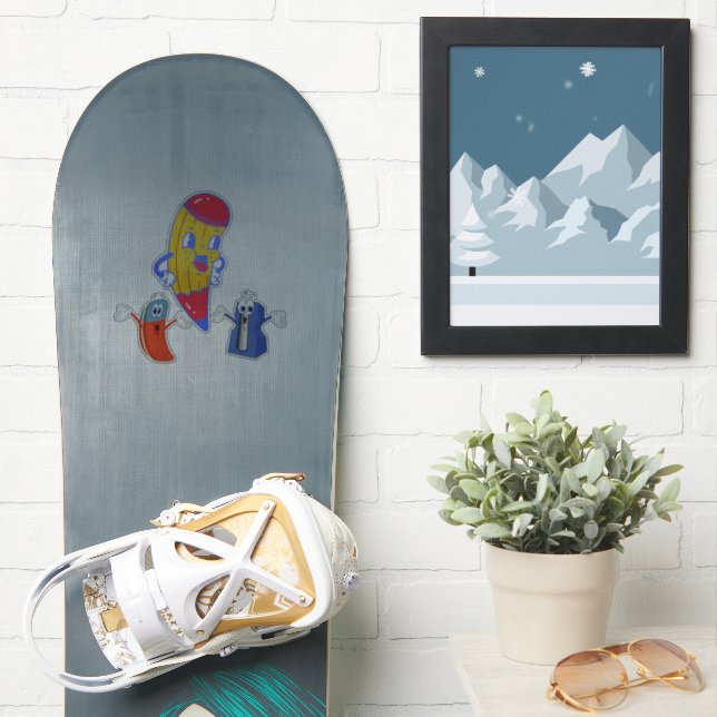 Zurück zur Schule, lustige Schule Aufkleber (Snowboard)
