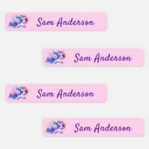 Zurück zur Schule Mädchen Rosa Einhorn Kids Name