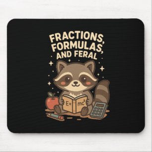 Zurück zur Schule Mathelehrer Waschbär Brüche Form Mousepad