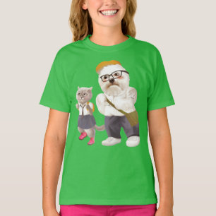 Zurück zur Schule: Miss Meow und Bichon-Schüler T-Shirt