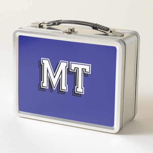 Zurück zur Schule monogrammierter Anfangsbuchstabe Metall Brotdose (Vorderseite)