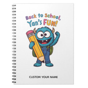 Zurück-zur-Schule-Monster Süßes blaues Wesen Notizblock