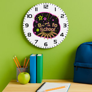 Zurück zur Schule Neon Pop Kunstmuseum Zurück in d Große Wanduhr