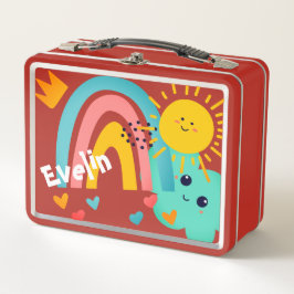 Zurück zur Schule | Niedlich Happy Sunny Rainbow C Metall Brotdose