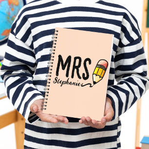 Zurück zur Schule Niedlich rosa Stift Lehrer Kinde Notizbuch