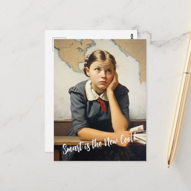 Zurück zur Schule Norman Rockwell Zeichnungen Stil Postkarte (Vorderseite/Rückseite Beispiel)