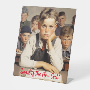 Zurück zur Schule Norman Rockwell Zeichnungen Stil Sockelschild