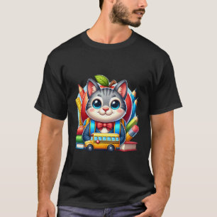Zurück zur Schule Norwegische Waldkatze Jungen Mäd T-Shirt