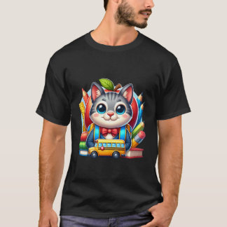 Zurück zur Schule Norwegische Waldkatze Jungen Mäd T-Shirt