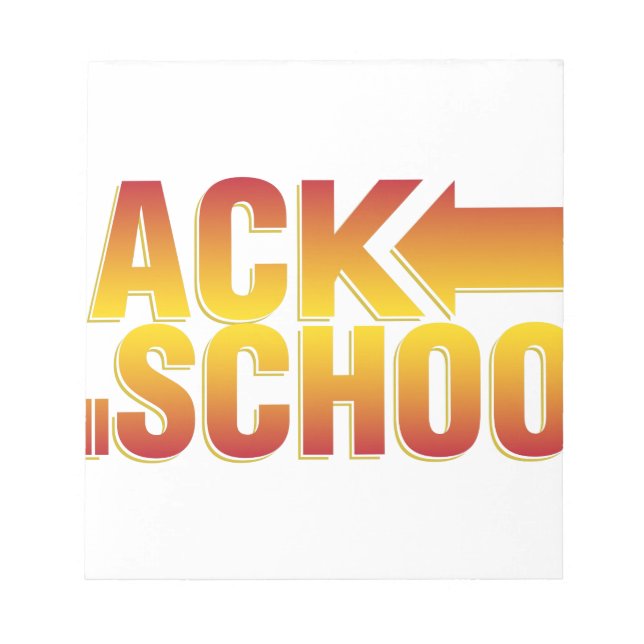 zurück zur Schule Notizblock (Vorderseite)