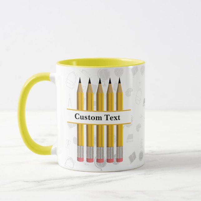 Zurück zur Schule | Pencils Custom Teacher Coffee Tasse (Links)