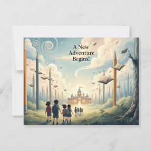 Zurück zur Schule Postkarte