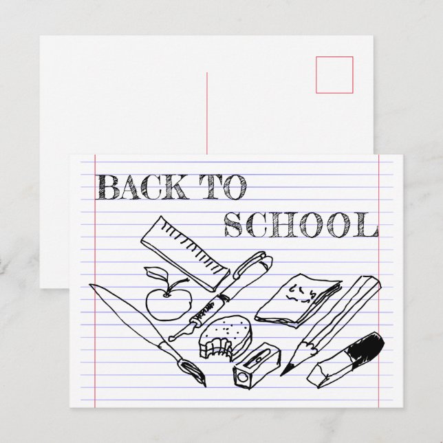 Zurück zur Schule Postkarte (Vorne/Hinten)