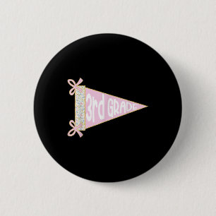 Zurück zur Schule Preppy-Wimpel-Flagge Dritte Klas Button