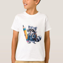 Zurück zur Schule Raccoon - Watercolor Raccoon Stu T-Shirt