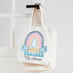 Zurück zur Schule Regenbogen-Lehrer-Dankeschön-Ges Tragetasche