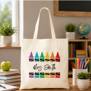 zurück zur Schule Regenbogen Lehrer Leben Tragetasche