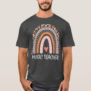 Zurück zur Schule Regenbogen Leopard Süße Musikleh T-Shirt
