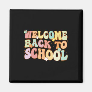 Zurück zur Schule Retro erster Schullehrertag Magnet