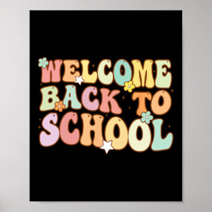 Zurück zur Schule Retro erster Schullehrertag Poster