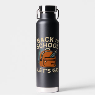 Zurück zur Schule Retro Schüler Lehrer und Eltern Trinkflasche