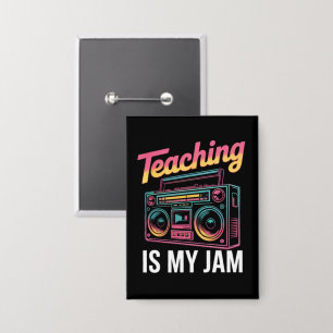 Zurück zur Schule Retro-Unterrichten ist mein Ding Button
