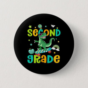 Zurück zur Schule rollt in die 2. Klasse T-Rex Ska Button