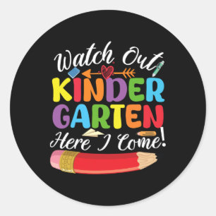 Zurück zur Schule, schau mir den Kindergarten an Runder Aufkleber