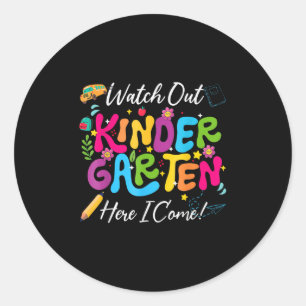 Zurück zur Schule, schau mir den Kindergarten an Runder Aufkleber