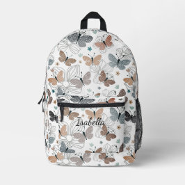 Zurück zur Schule Schöne Schmetterlinge Name Bedruckter Rucksack
